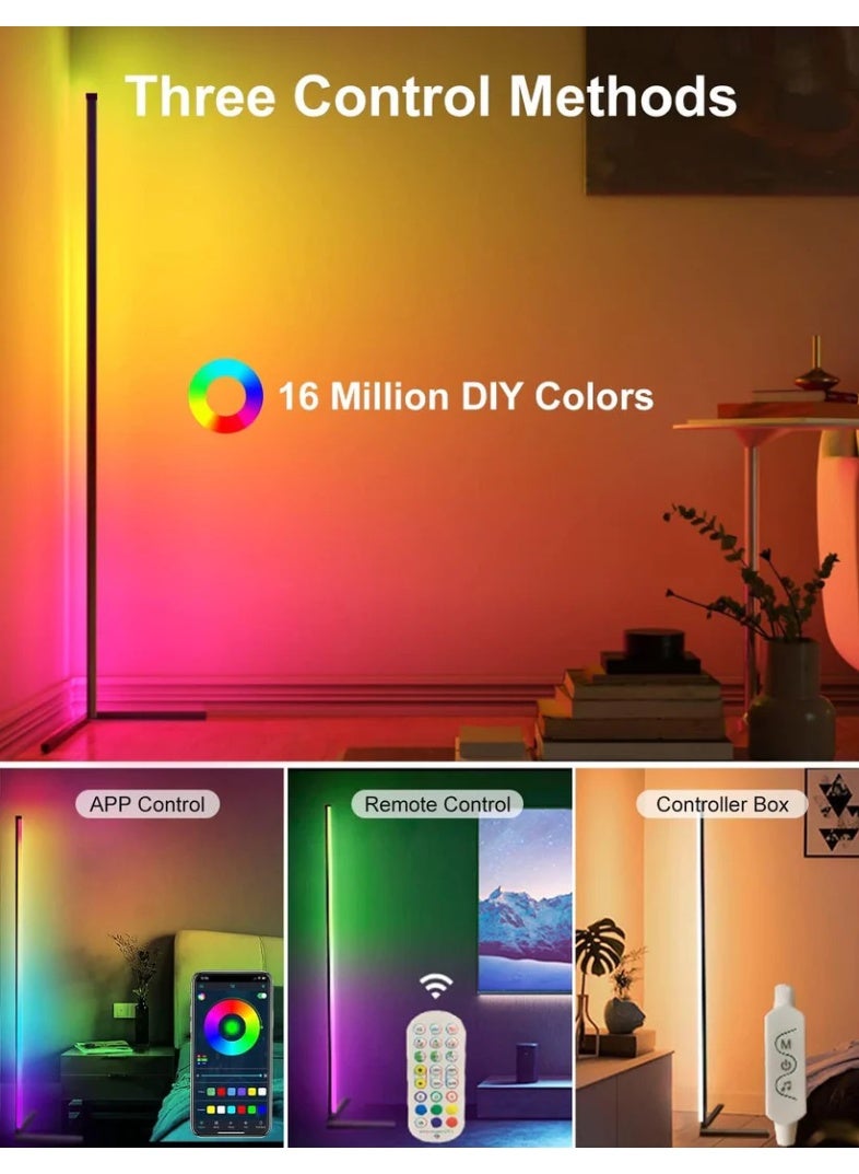 مصباح أرضي زاوية LED RGB متعدد الألوان مع جهاز تحكم عن بعد - Image 2